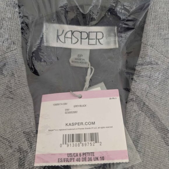 Kasper Womens 6P Stretch Crepe One Button Blazer Grey - Picture 2 of 6